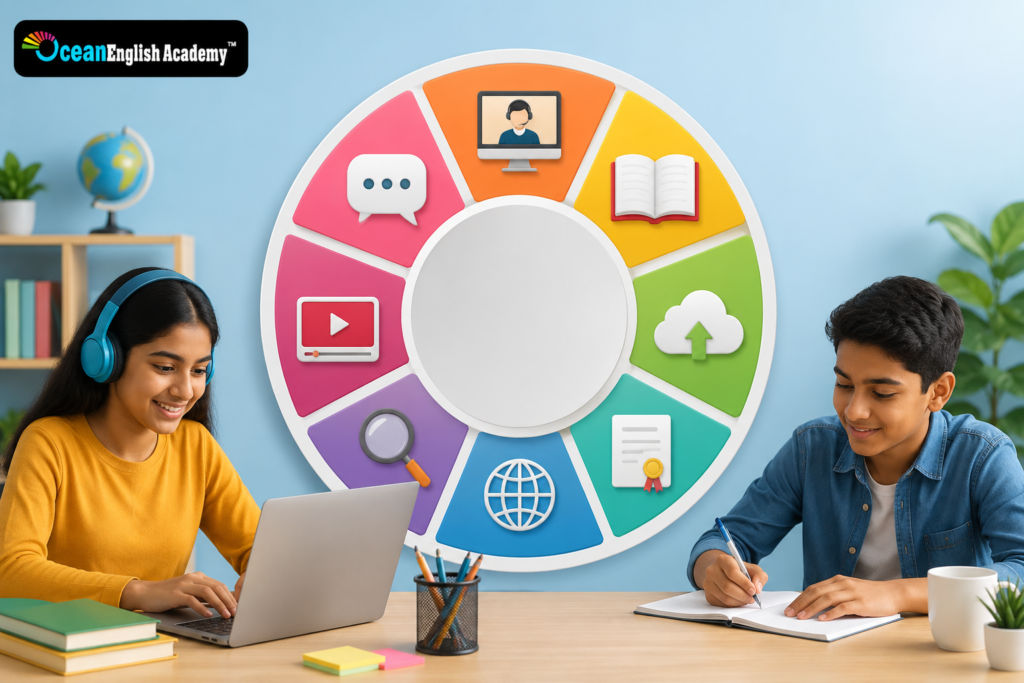 Online Learning Glossary chart for students