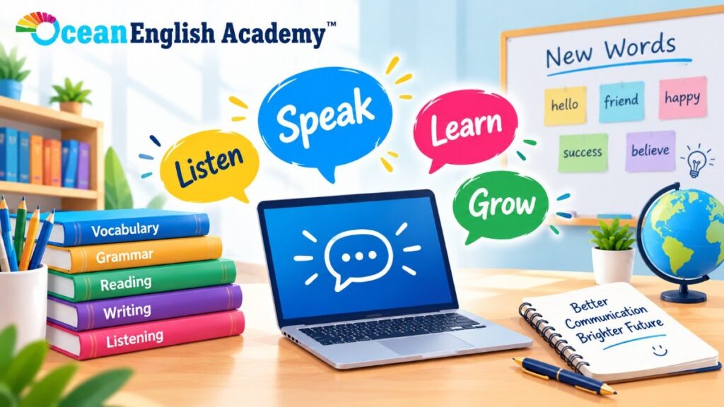 Practice Ocean English Academy: Your Path to Confident Communication daily.