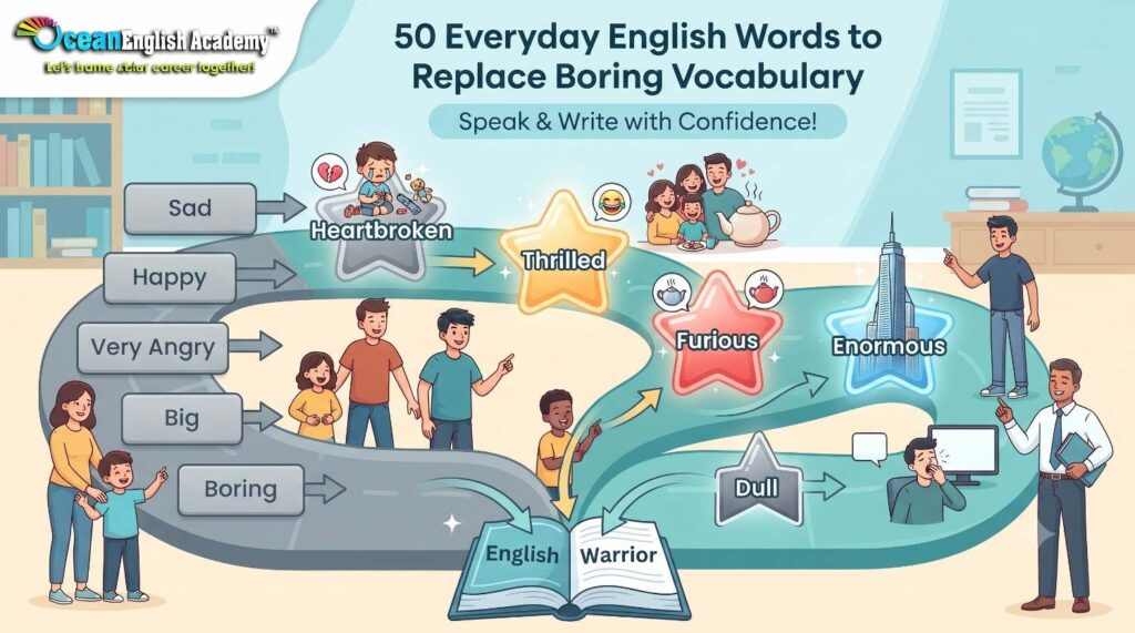 Using 50 Everyday English Words to Replace Boring Vocabulary daily